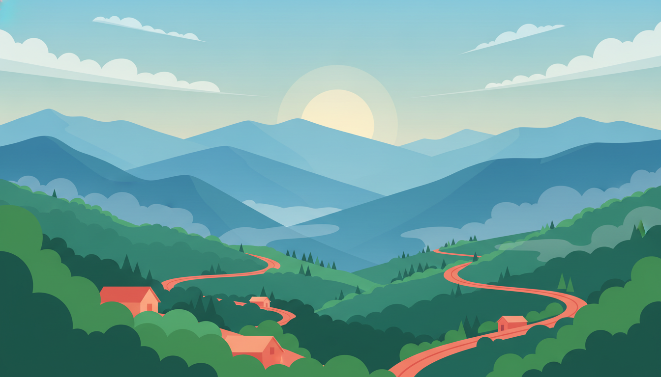 Illustration of Blue Ridge Parkway Road Trip: DC to Asheville