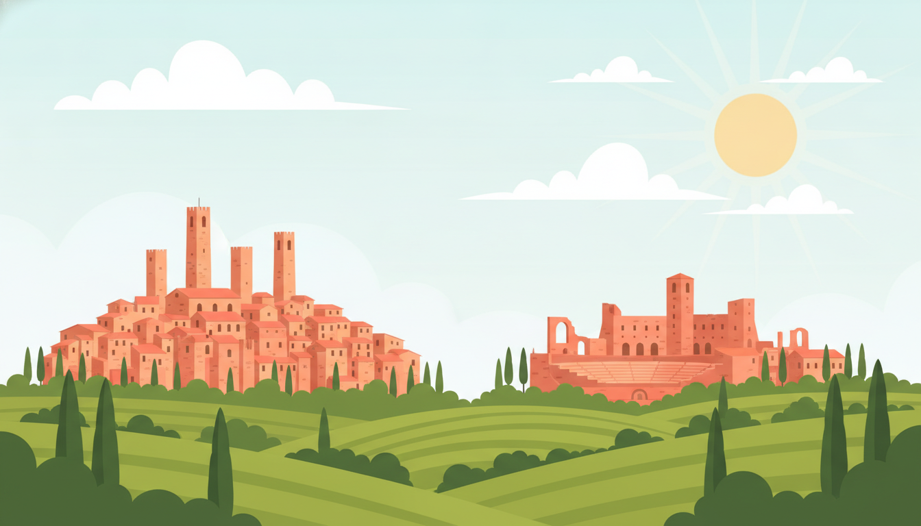 Illustration of San Gimignano & Volterra Day Trip from Florence