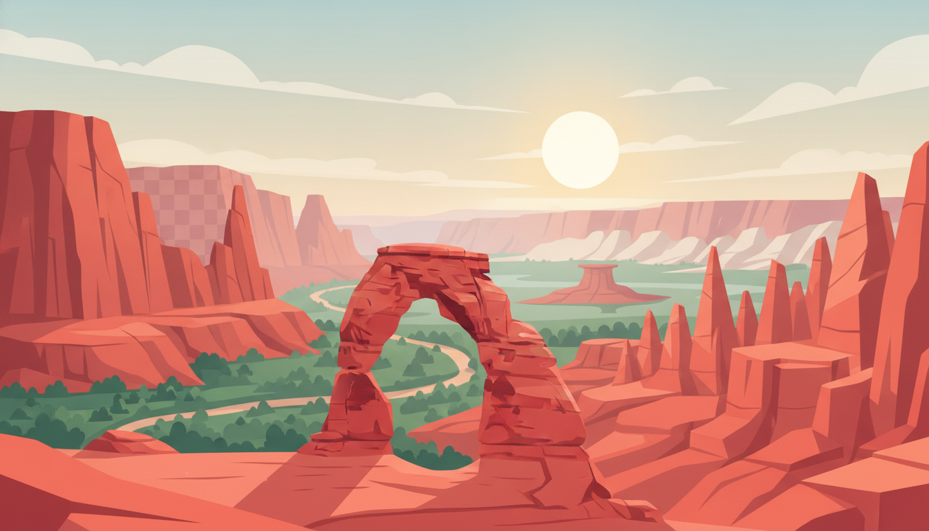 Illustration of Utah National Parks Road Trip: Mighty 5 in 7 Days