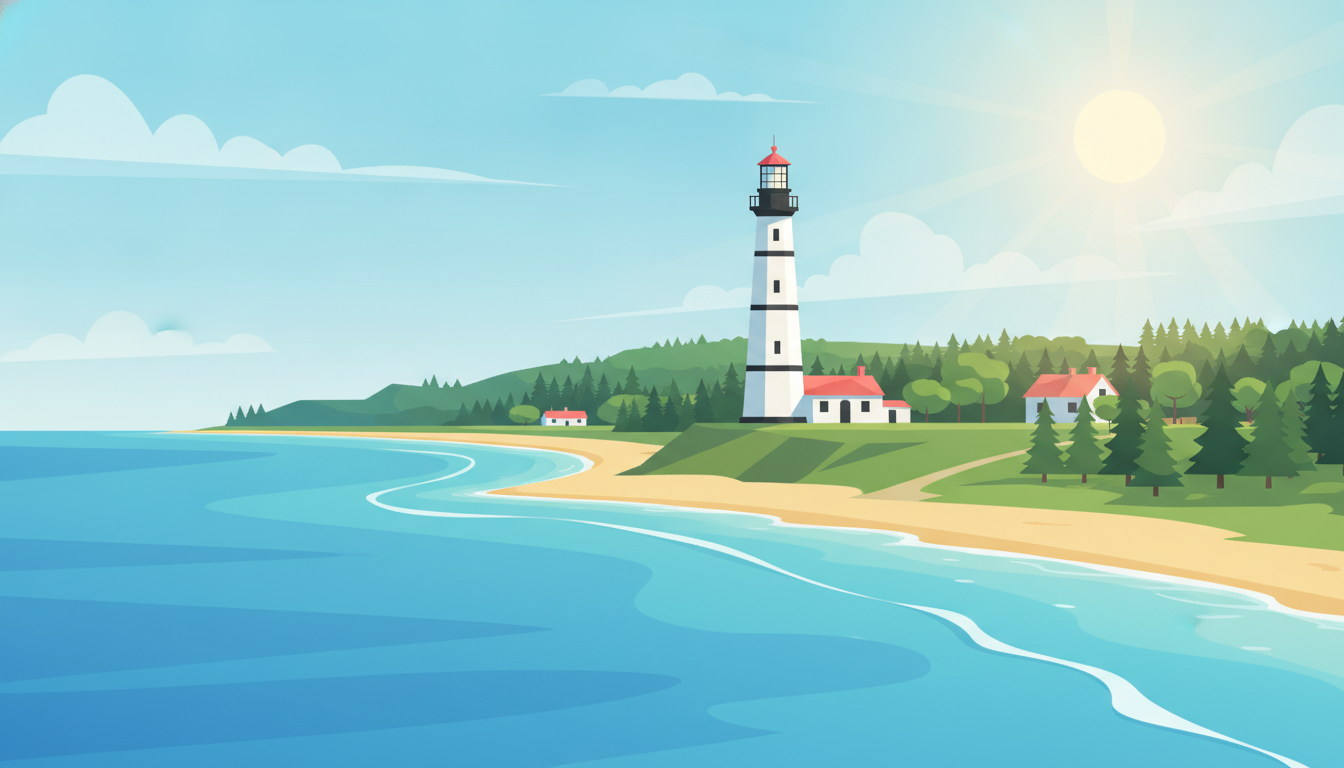 Illustration of The Michigan lakeshore Weekend Trip from Chicago