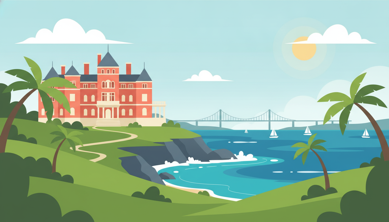 Illustration of Newport & the Rhode Island coast Weekend Trip from New York